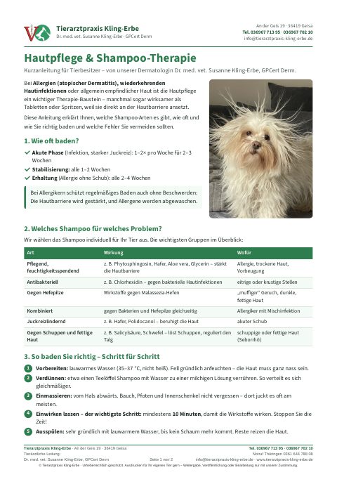 Vorschau: Hautpflege und Shampoo-Therapie